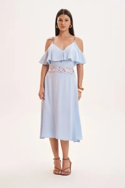 LOOK SERENA C/ BLUSA E SAIA MIDI